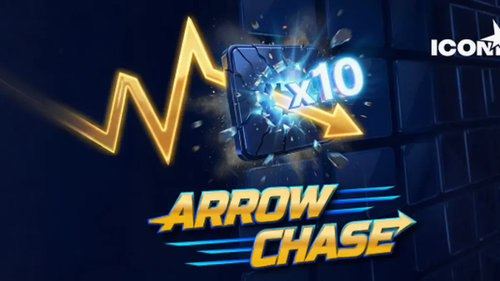 Tampilan visual permainan Arrow Chase dengan kisi-kisi pengganda
