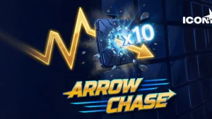 Tampilan visual permainan Arrow Chase dengan kisi-kisi pengganda